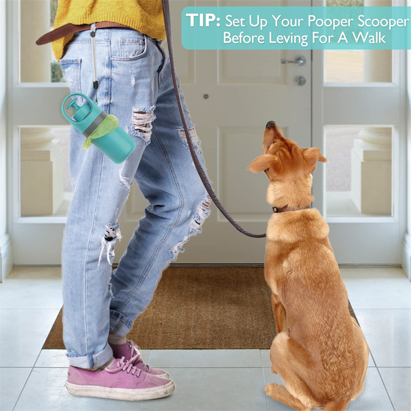 Portable Dog Pooper Scooper with Built-in Waste Bag Dispenser | Lightweight Pet Waste Picker