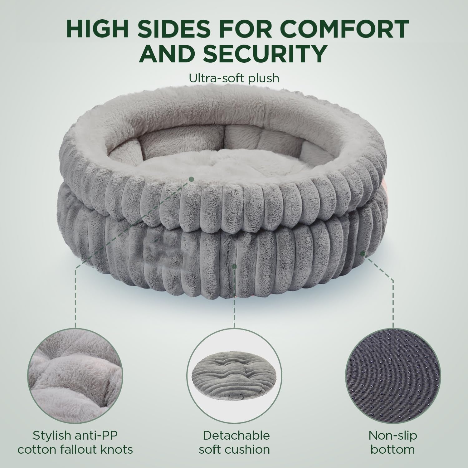 Plush Cat Bed – Super Soft Faux Fur, Washable Anti-Slip Design for Kittens & Puppies