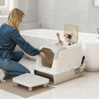 Enclosed Cat Litter Box with Scoop & Deodorizer Bag – Odor Control Cat Toilet