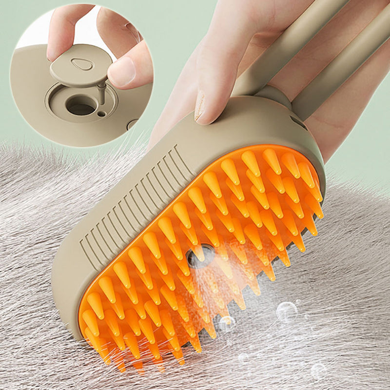 3-in-1 Electric Steam Pet Grooming Brush for Cats & Dogs – Hair Removal & Massage Comb
