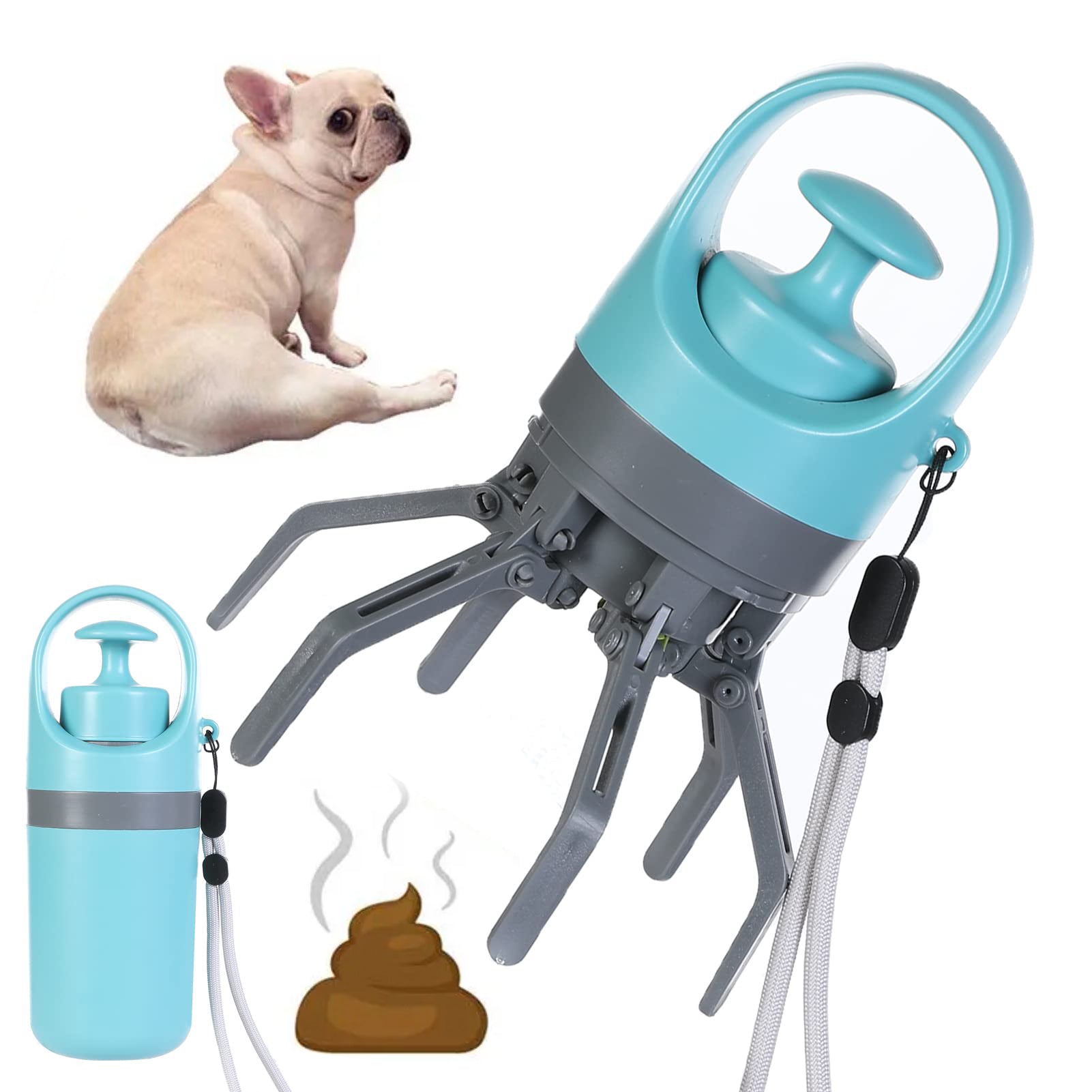 Portable Dog Pooper Scooper with Built-in Waste Bag Dispenser | Lightweight Pet Waste Picker