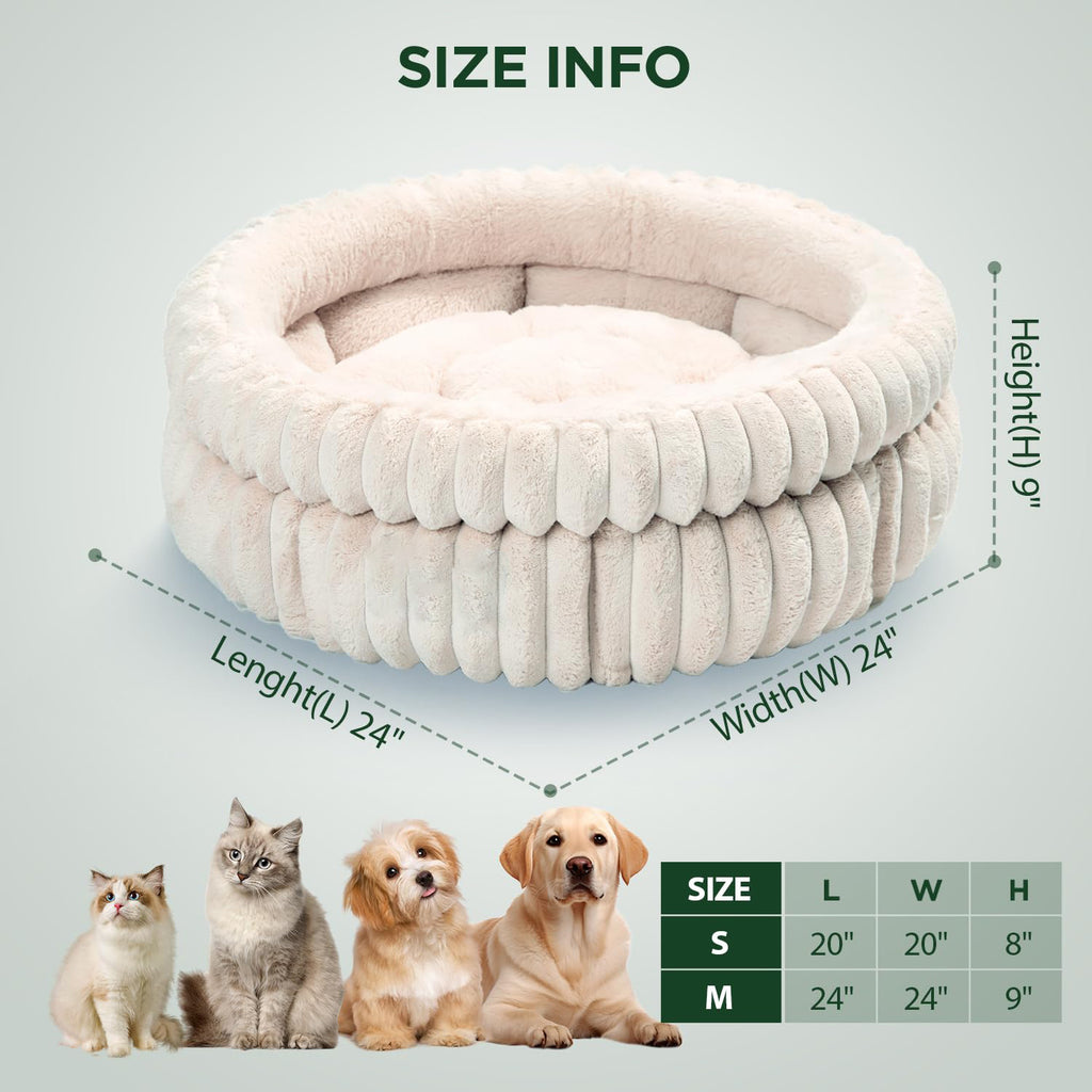 Plush Cat Bed – Super Soft Faux Fur, Washable Anti-Slip Design for Kittens & Puppies