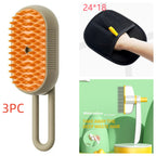 3-in-1 Electric Steam Pet Grooming Brush for Cats & Dogs – Hair Removal & Massage Comb