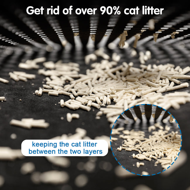 Double Rice Grain Cat Litter Mat, Cat Litter Cleaning Pad, Cat Litter Box Mat, Splash Guard Filter Mat Main Image