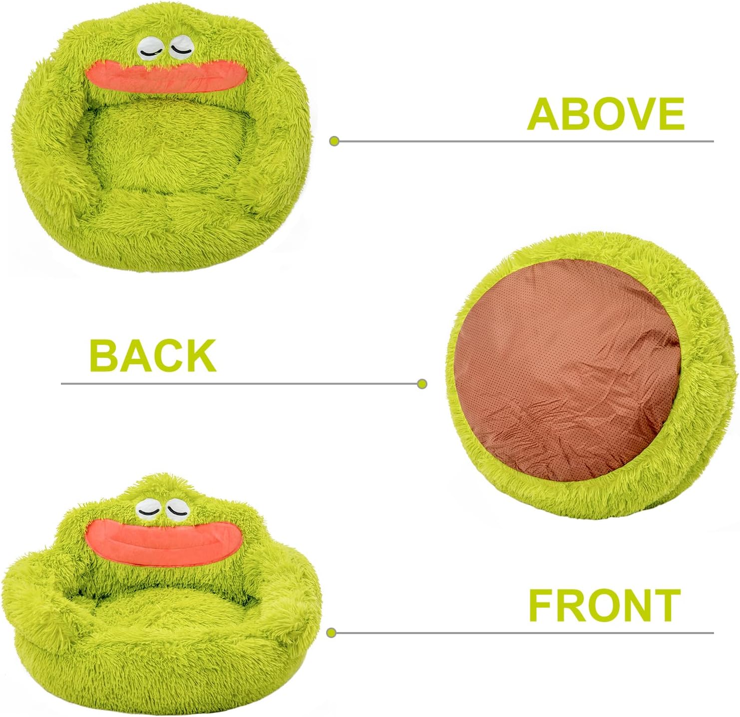 Donut Pet Bed – Calming Plush, Soft Cartoon Design for Small Dogs & Cats
