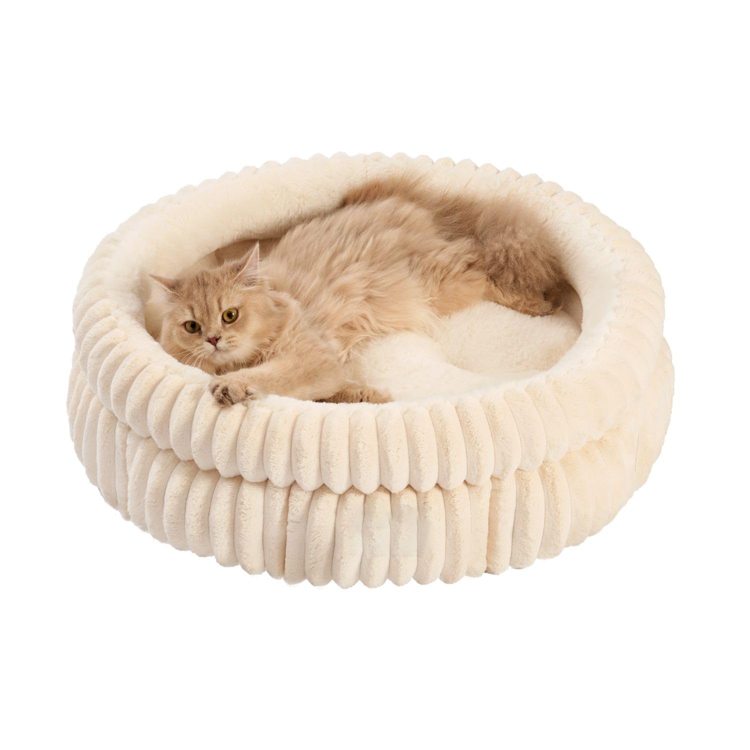 Plush Cat Bed – Super Soft Faux Fur, Washable Anti-Slip Design for Kittens & Puppies