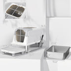 Enclosed Cat Litter Box with Scoop & Deodorizer Bag – Odor Control Cat Toilet