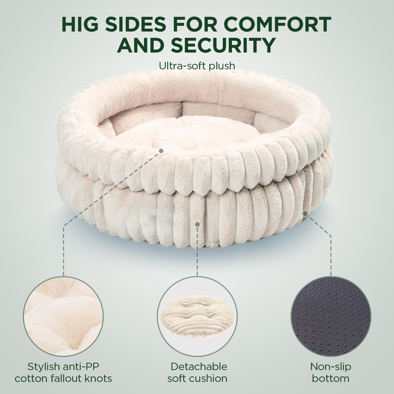 Plush Cat Bed – Super Soft Faux Fur, Washable Anti-Slip Design for Kittens & Puppies