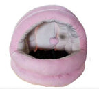 Cozy Cat Cave Bed with Hanging Toy - Soft Plush, Warm Enclosed Nest for Indoor Cats & Small Pets