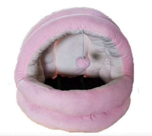 Cozy Cat Cave Bed with Hanging Toy - Soft Plush, Warm Enclosed Nest for Indoor Cats & Small Pets