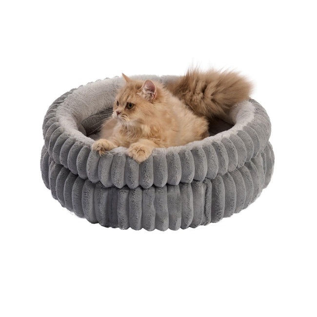 Plush Cat Bed – Super Soft Faux Fur, Washable Anti-Slip Design for Kittens & Puppies Hover Image