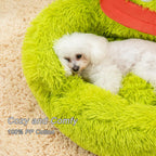 Donut Pet Bed – Calming Plush, Soft Cartoon Design for Small Dogs & Cats