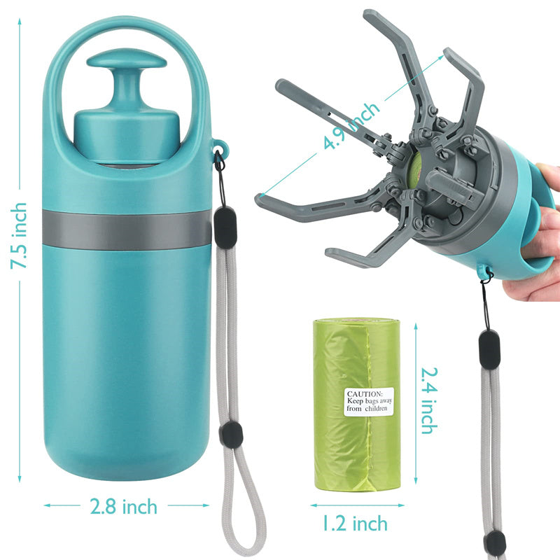 Portable Dog Pooper Scooper with Built-in Waste Bag Dispenser | Lightweight Pet Waste Picker
