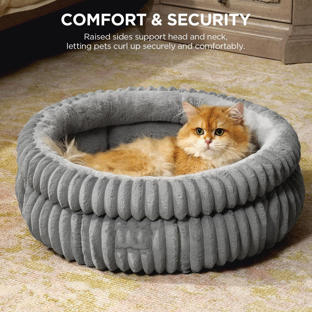 Plush Cat Bed – Super Soft Faux Fur, Washable Anti-Slip Design for Kittens & Puppies