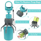 Portable Dog Pooper Scooper with Built-in Waste Bag Dispenser | Lightweight Pet Waste Picker