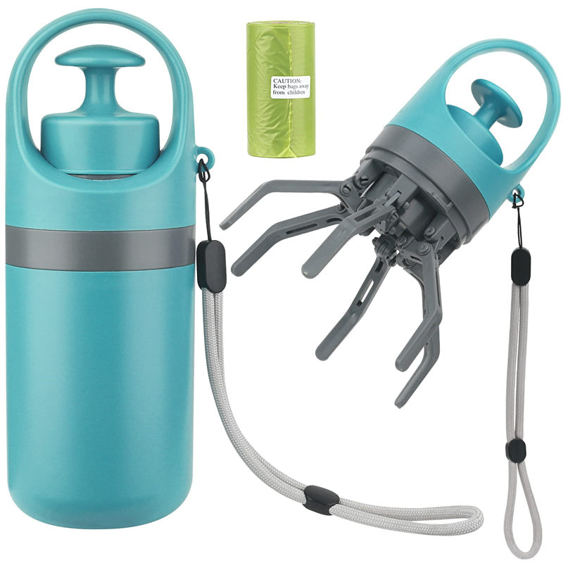 Portable Dog Pooper Scooper with Built-in Waste Bag Dispenser | Lightweight Pet Waste Picker