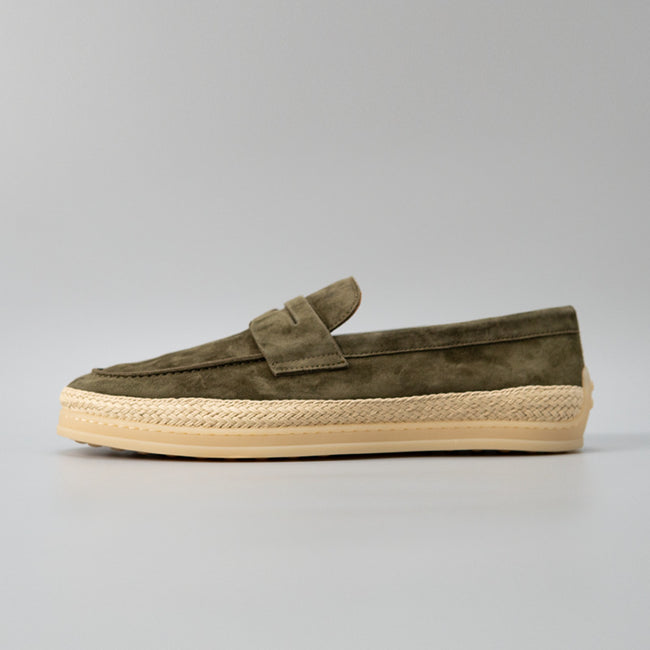 Men's Suede Leather Business Loafers – Handmade Casual Lace Up Shoes with Wedge Sole Main Image