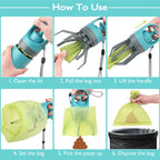 Portable Dog Pooper Scooper with Built-in Waste Bag Dispenser | Lightweight Pet Waste Picker