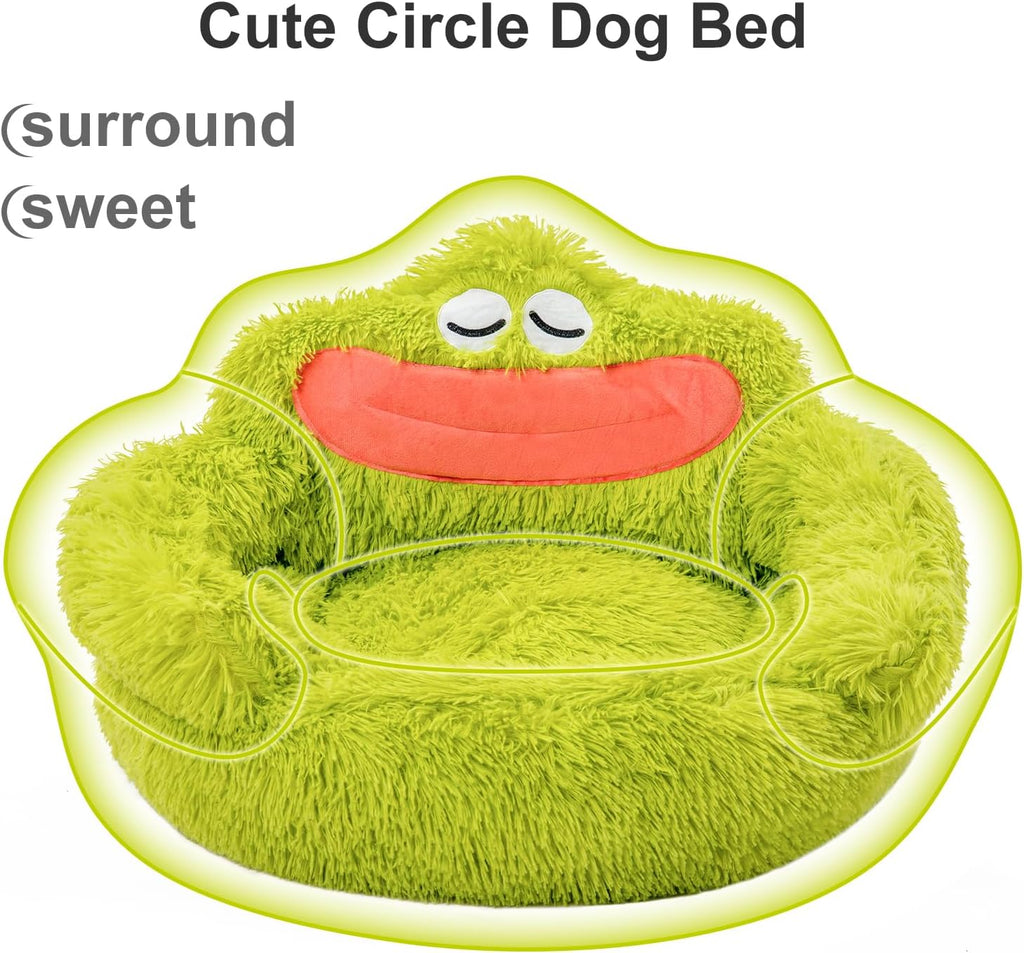 Donut Pet Bed – Calming Plush, Soft Cartoon Design for Small Dogs & Cats