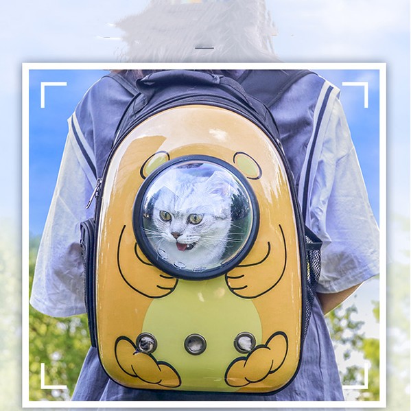 Pet Carrier Backpack | Breathable Double Shoulder Cat Travel Bag with Clear Window Design