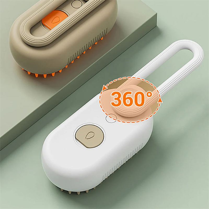 3-in-1 Electric Steam Pet Grooming Brush for Cats & Dogs – Hair Removal & Massage Comb