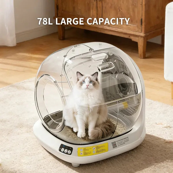 Smart Self-Cleaning Cat Litter Box with App Control – 78L Fully Enclosed Automatic Cat Toilet